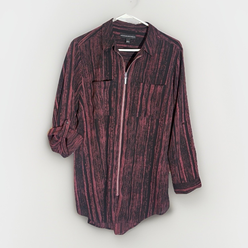 Rock & Republic Women's Tunic Full Front Zip L